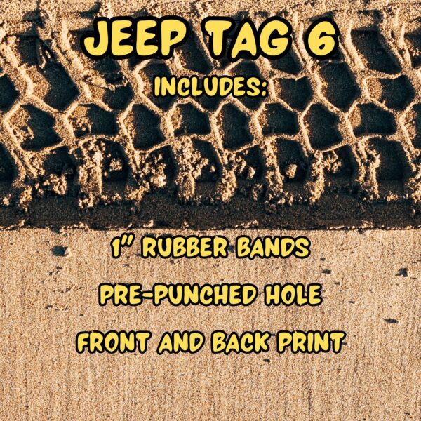 Jeep Tag 6 Includes Rubber Band and Hole Punch