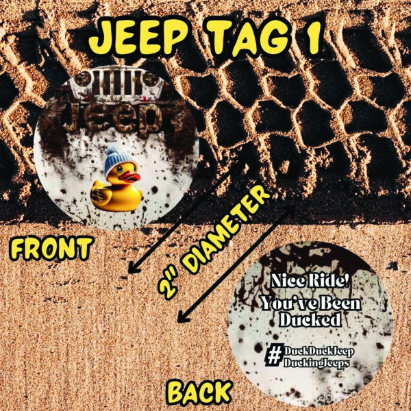 Jeep Tag 1 Dimensions 2 inch diameter