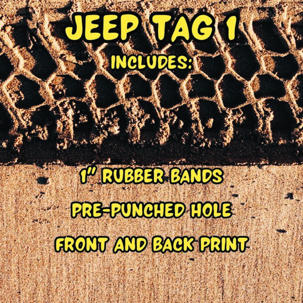 Jeep Tag 1 Includes Rubber bands