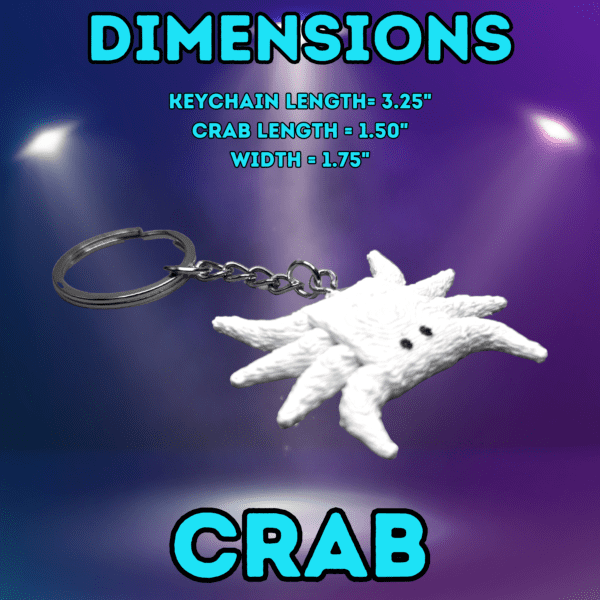 Towel Animal Crab Keychain Dimensions