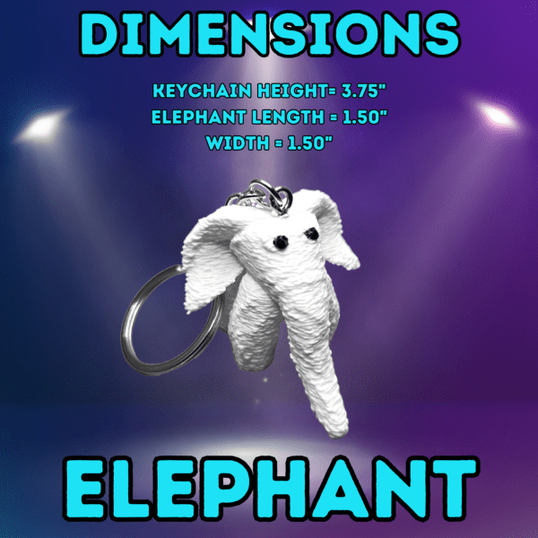 Towel Animal Keychain Elephant Dimensions