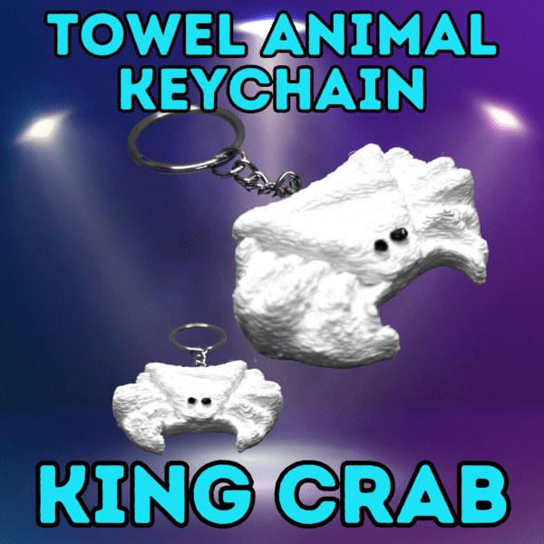 Towel Animal King Crab Keychain