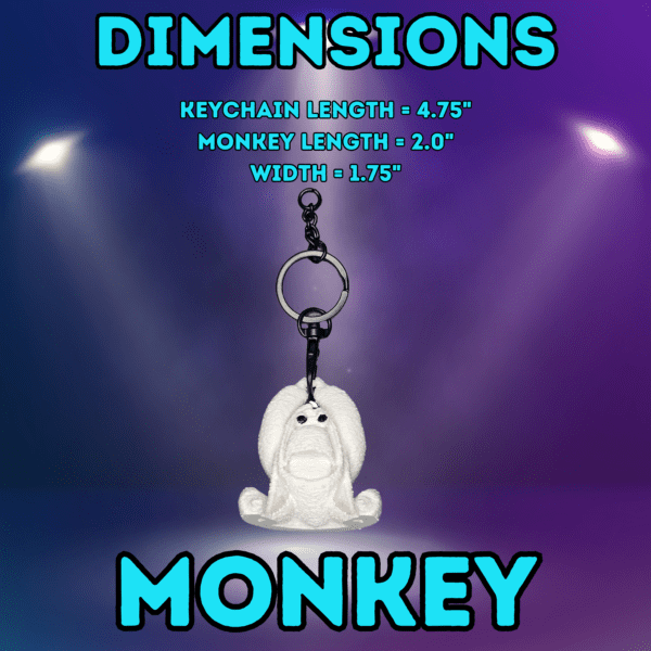 Towel Animal Keychain Monkey Dimensions