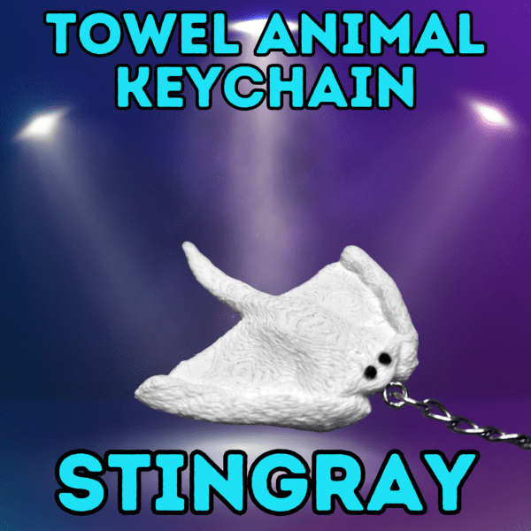 Towel Animal Stingray Keychain