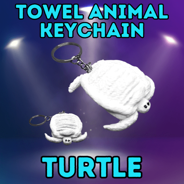 Towel Animal Turtle Keychain