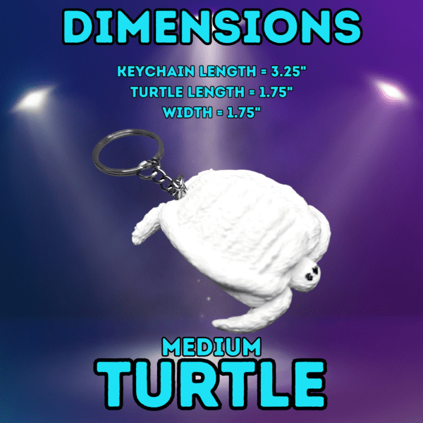 Towel Animal Keychain Turtle Medium Dimensions