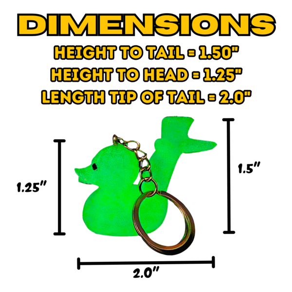 Glow in the dark duck Dimensions