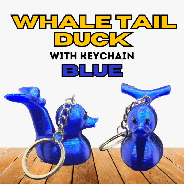 Blue Whale Tail Duck Keychain