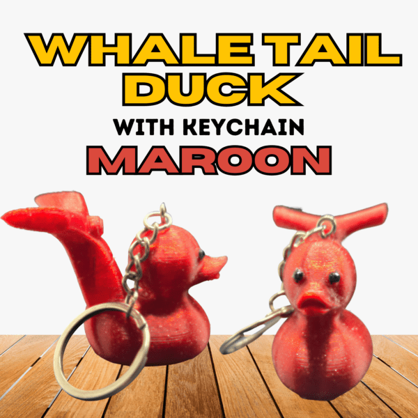 Maroon Whale Tail Duck Keychain