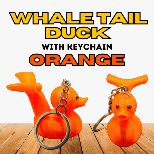 Orange Whale Tail Duck Keychain