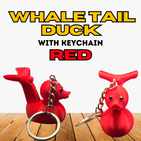 Red Whale Tail Duck Keychain