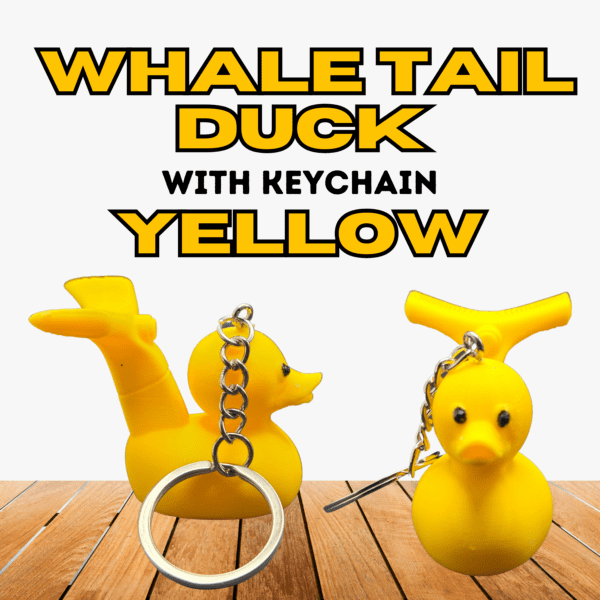 Yellow Whale Tail Duck Keychain